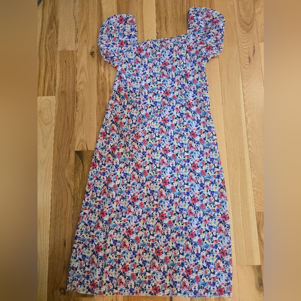 Emery Rose Floral Puff Sleeve Midi Dress, Size M - Picture 5 of 8